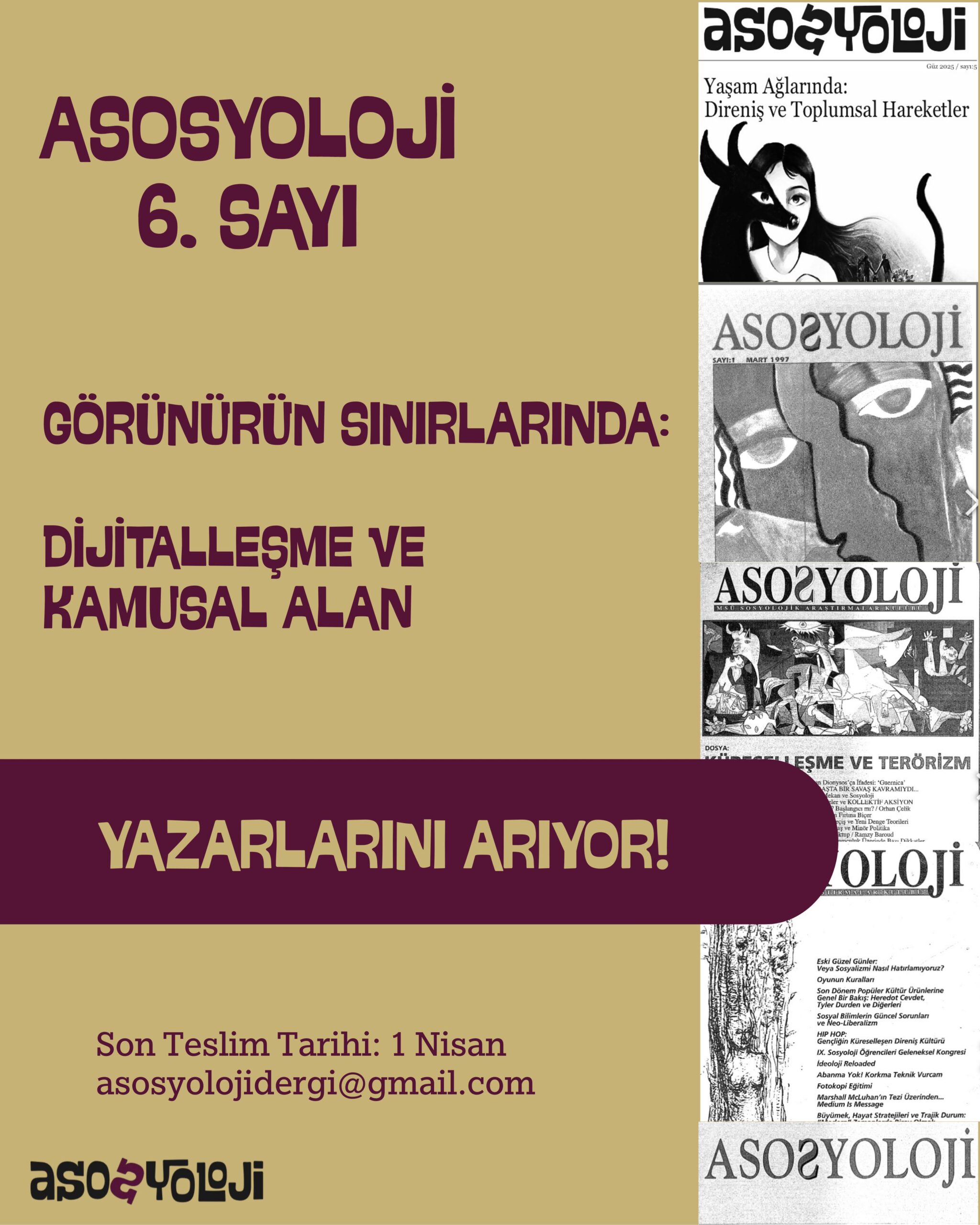 Asosyoloji 6. Sayı Görünürün Sınırında: Dijitalleşme ve Kamusal Alan