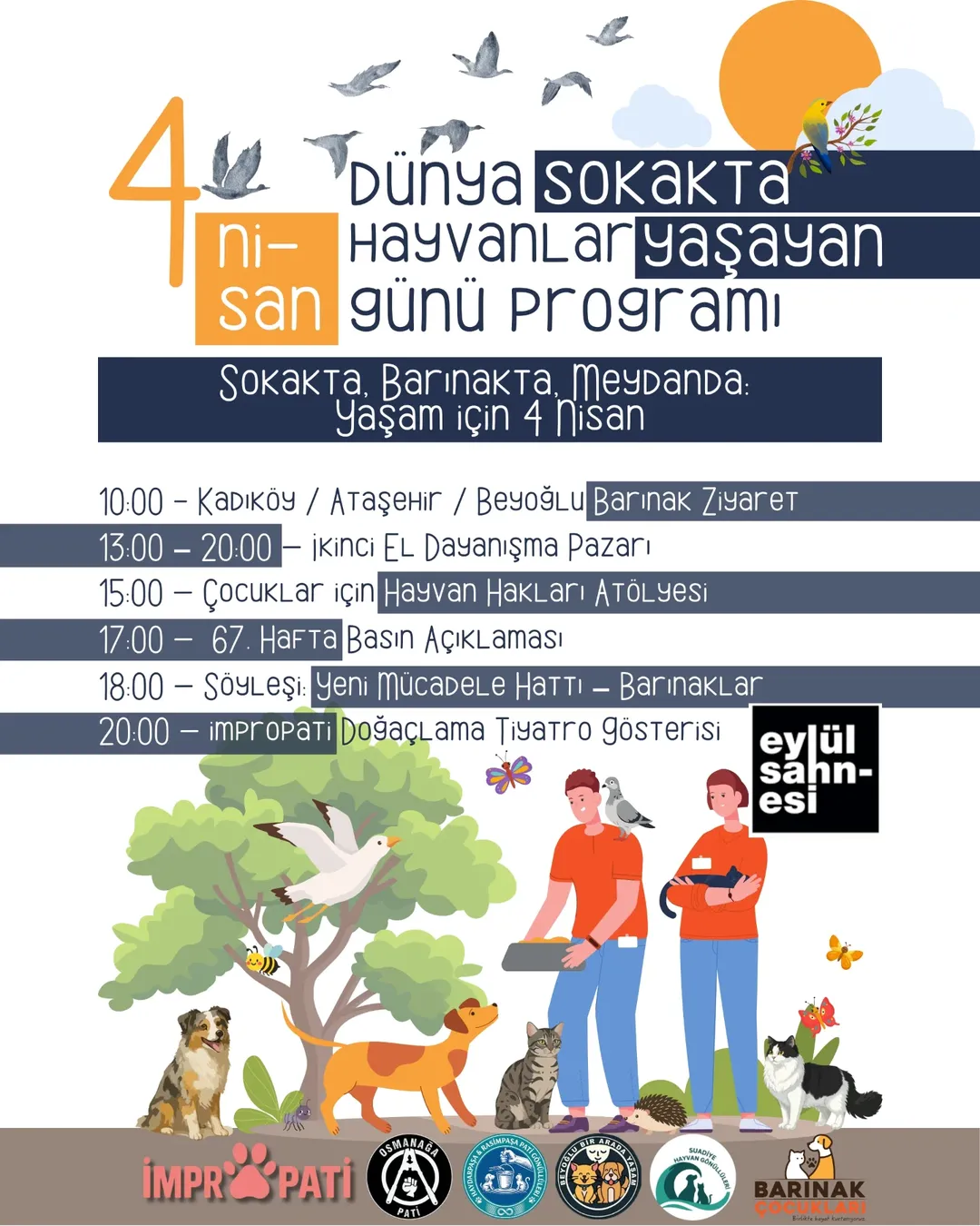 4 Nisan’da sokakta yaşayan hayvanlar için eylem ve etkinlik programı