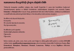 Anadil Dergisi’nin 2.sayısı için Çağrısı